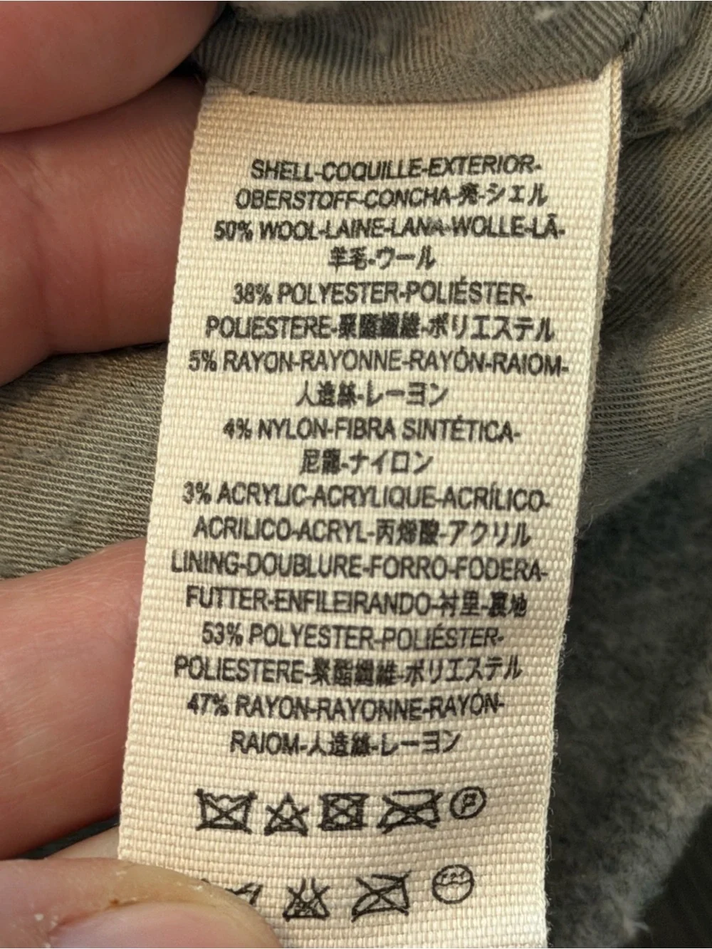 Free People Grey Cropped Peacoat fuzzies inside & small stain